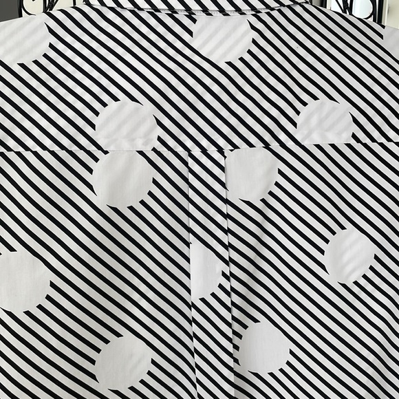 P LUCA MILANO BLACK/WHITE BELL SLEEVE BLOUSE - Picture 5 of 7